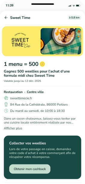 screenshot de l'app page partenaires